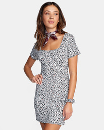 0 Fired Up Mini Dress White AVJKD00121 RVCA
