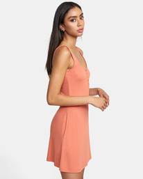 5 On Repeat Midi Dress Red AVJKD00133 RVCA