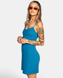 3 Just Friends Pointelle Midi Dress Blue AVJKD00135 RVCA