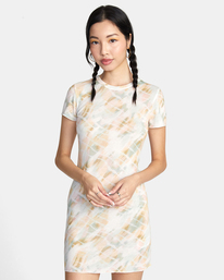 rvca, Linen Rover T-Shirt Dress, WHISPER WHITE (wpw) Linen Rover - Cap Sleeve Dress for Women AVJKD00141