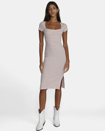rvca, Partition Midi Dress, WHISPER WHITE (wpw) PARTITION DRESS AVJKD00151
