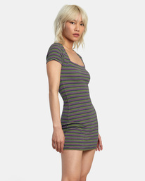 4 Partition Mini Rib Knit Dress Black AVJKD00162 RVCA