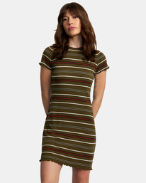 rvca, Rover Rib Knit Dress, DARK OLIVE (dko) Rover - Rib Knit Dress for Women AVJKD00163