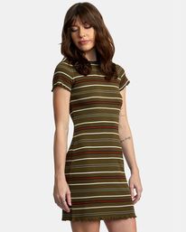 4 Rover Rib Knit Dress Brown AVJKD00163 RVCA