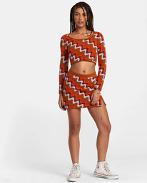 2 Desmond - Knitted Mini Skirt for Women Brown AVJKK00106 RVCA