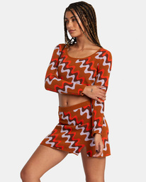 3 Desmond - Knitted Mini Skirt for Women Brown AVJKK00106 RVCA