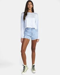 3 Countdown II Long Sleeve Knit Top Blue AVJKT00159 RVCA
