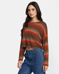4 Countdown II Long Sleeve Knit Top Brown AVJKT00159 RVCA