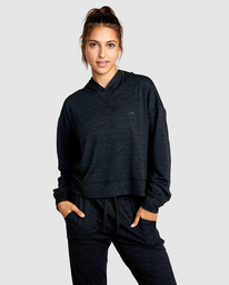 1 C-Able Cropped Workout Hoodie Black AVJKT00166 RVCA