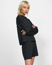 5 C-Able Cropped Workout Hoodie Black AVJKT00166 RVCA