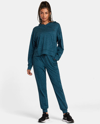 3 C-Able Cropped Workout Hoodie Blue AVJKT00166 RVCA