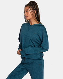 4 C-Able Cropped Workout Hoodie Blue AVJKT00166 RVCA