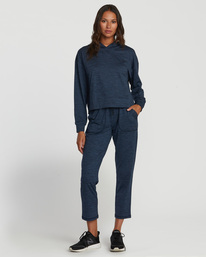 3 C-Able Cropped Workout Hoodie Blue AVJKT00166 RVCA