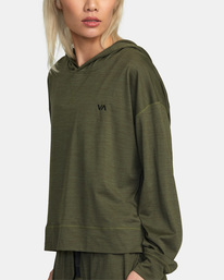 2 C-Able Cropped Workout Hoodie Green AVJKT00166 RVCA