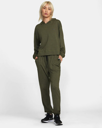 3 C-Able Cropped Workout Hoodie Green AVJKT00166 RVCA