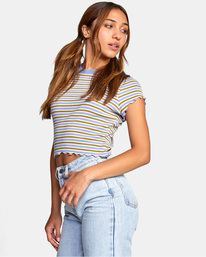 3 Classmate Crop Tee Grey AVJKT00168 RVCA
