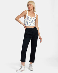 3 Pleasure Cropped Tank Top White AVJKT00181 RVCA