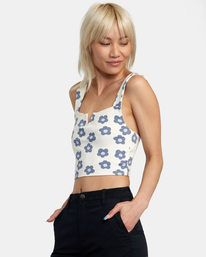 4 Pleasure Cropped Tank Top White AVJKT00181 RVCA
