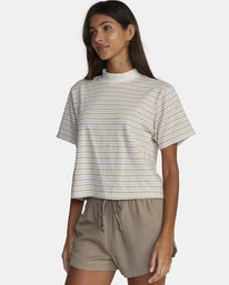4 Kinney Mock Neck Tee White AVJKT00198 RVCA