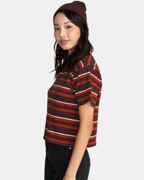 4 Kinney Mock Neck Tee Brown AVJKT00198 RVCA