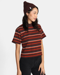 5 Kinney Mock Neck Tee Brown AVJKT00198 RVCA