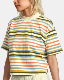 2 Kinney Mock Neck Tee Yellow AVJKT00198 RVCA