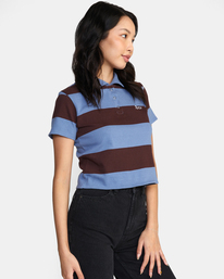 5 Replay Cropped Polo Tee Blue AVJKT00202 RVCA