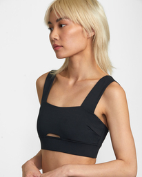 rvca, Wide Strap Sports Bra, BLACK (blk) WIDE STRAP BRA AVJKT00204