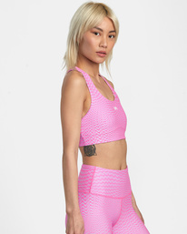 5 VA Essential Mid Support Sports Bra Pink AVJKT00206 RVCA