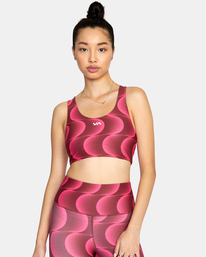 0 VA Essential Mid Support Sports Bra Pink AVJKT00206 RVCA