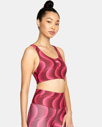 5 VA Essential Mid Support Sports Bra Pink AVJKT00206 RVCA