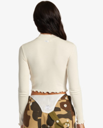 1 Saved Long Sleeve Long Sleeve Crop Top White AVJKT00219 RVCA
