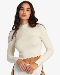 0 Saved Long Sleeve Long Sleeve Crop Top White AVJKT00219 RVCA