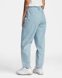 3 New Yume Seersucker Woven Pants Blue AVJNP00165 RVCA