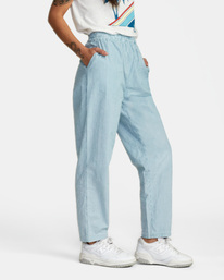 5 New Yume Seersucker Woven Pants Blue AVJNP00165 RVCA