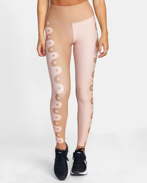 rvca, Linear Yang Workout Leggings, LINEAR YANG DUSTY ROSE (thh6) Linear Yang - High Waist Workout Leggings for Women AVJNP00196