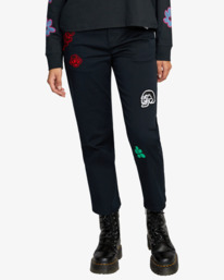 rvca, Mark Oblow Cropped Pants, TRUE BLACK (tub) MARK OBLOW PANT AVJNP00201