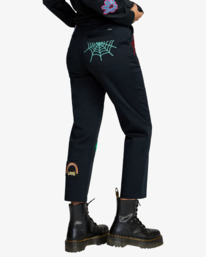3 Mark Oblow Cropped Pants Black AVJNP00201 RVCA