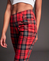 2 Ramone Woven Plaid Pants Red AVJNP00219 RVCA