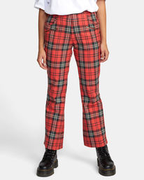 3 Ramone Woven Plaid Pants Red AVJNP00219 RVCA