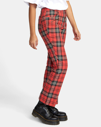 7 Ramone Woven Plaid Pants Red AVJNP00219 RVCA