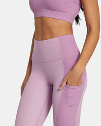 3 VA SPORT RIB BLOCK TECHNICAL HIGH WAIST LEGGINGS Pink AVJNP00250 RVCA