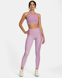 1 VA SPORT RIB BLOCK TECHNICAL HIGH WAIST LEGGINGS Pink AVJNP00250 RVCA