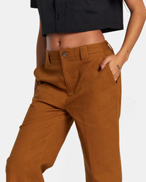 2 Coco - Wide Leg Trousers for Women Brown AVJNP00266 RVCA