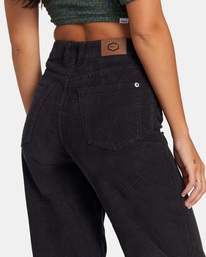 7 Coco - Corduroy Wide Leg Trousers for Women Black AVJNP00267 RVCA