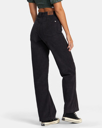 5 Coco - Corduroy Wide Leg Trousers for Women Black AVJNP00267 RVCA
