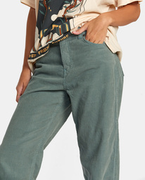 2 Heritage - Corduroy Wide Leg Trousers for Women Blue AVJNP00277 RVCA