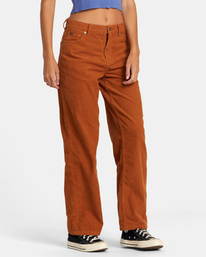 6 Heritage - Pantalon en velours côtelé pour Femme Marron AVJNP00277 RVCA