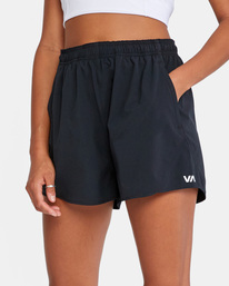 6 VA Essential Yogger Workout Shorts 3" Black AVJNS00118 RVCA