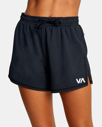 6 Women's Sport Vent Workout Shorts 2.5" Black AVJNS00127 RVCA
